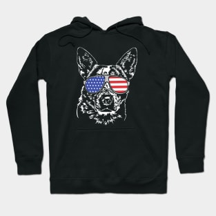 Australian Cattle Dog American Flag Sunglasses Hoodie